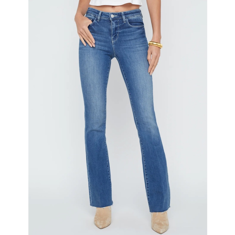L'Agence Sneeki Low Rise Straight Jeans in Stanton. - Picture 4 of 12